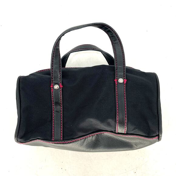 Tommy Hilfiger Vintage Mini Duffle Bag Purse Black Pink - Picture 2 of 10